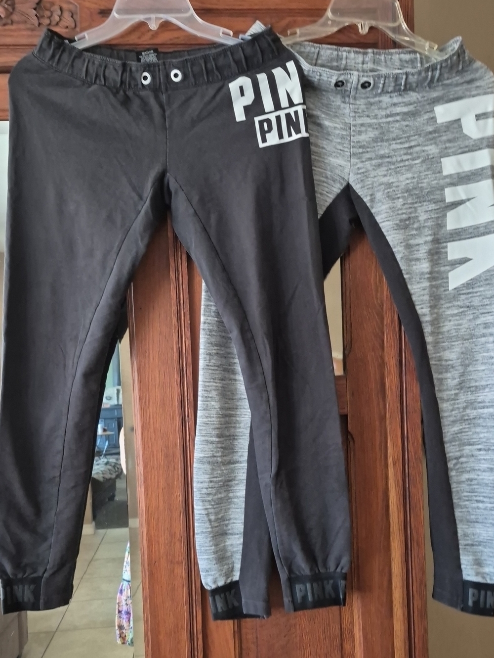 PINK Victoria's Secret  Black & Gray Two-Pair Jogger Set